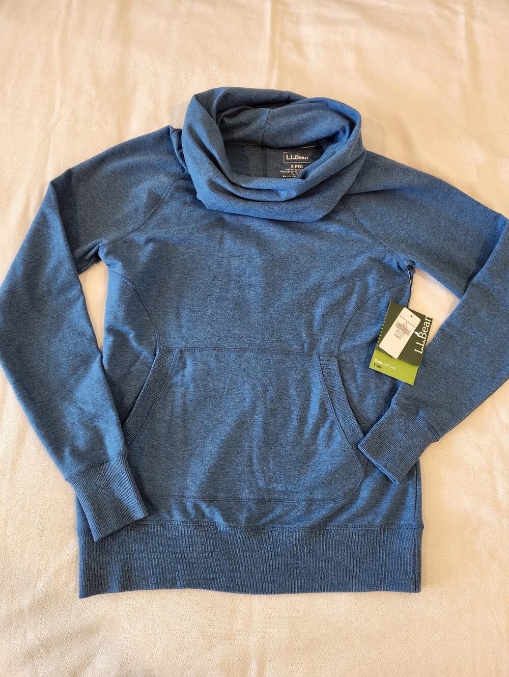 NWT L.L. Bean Cozy Cowl Neck Pullover Sweatshirt Size Small Blue